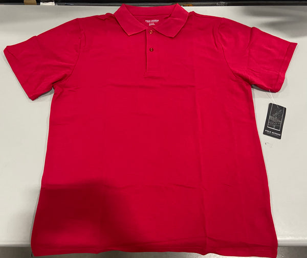 POLO AVENUE MEN'S - SIZE: MEN 2XL - RED - Brand New