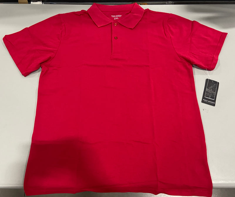 POLO AVENUE MEN'S - SIZE: MEN 2XL - RED - Brand New