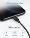 ANKER 6 FT PREMIUM DOUBLE-BRAIDED NYLON LIGHTNING CABLE MFI CERTIFIED - BLACK - Like New