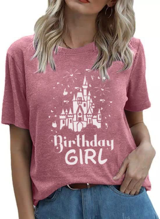 MNLYBABY BIRTHDAY SHIRT WOMEN MAGICAL TSHIRT CUTE BIRTHDAY SIZE: WOMEN XL - PINK - Like New