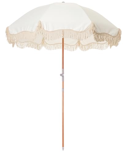 BUSINESS AND PLEASURE CO. PREMIUM BEACH UMBRELLA - ANTIQUE WHITE - Like New