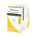 Premiertek 1000 Ft Cat6 CMP Plenum 23AWG CCA UTP 4-Pairs Premium Cable White - Brand New