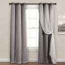 LUSH DECOR GROMMET SHEER WINDOW CURTAIN PANELS 84 L X 38 W SET OF 2 - DARK GRAY - Like New
