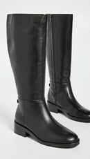 B0BWBFN89N Sam Edelman Mable Equestrian Boot Black Leather 6.5 Medium - Brand New