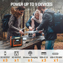 EBL PORTABLE POWER STATION 330W PURE SINE WAVE SOLAR - BLACK/ORANGE - Like New