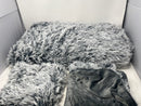 XEGE DUVET COVER PLUSH, 2 PILLOW CASES, DUVET COVER, KING - SOFT GRAY - Like New