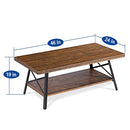 OLEESLEEP COCKTAIL TABLE METAL LEGS RUSTIC BROWN RUSTIC BROWN 18TB01S - Like New
