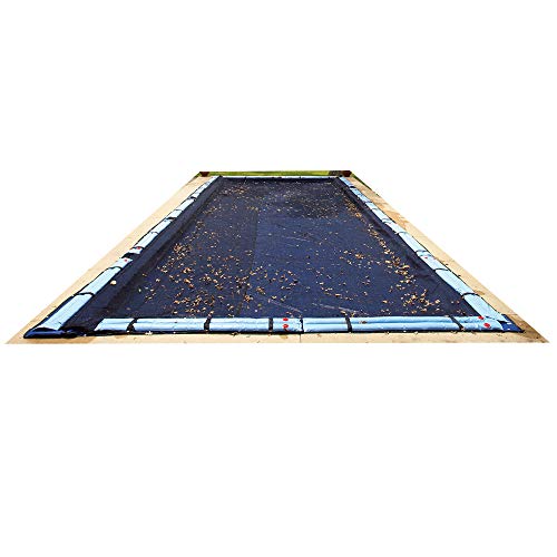 BLUE WAVE 18-FT X 36-FT RECTANGULAR LEAF NET IN GROUND POOL COVER - BLACK - Like New