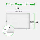Reair 20x25x1 Air filter, Washable and Reusable Air Filter RA2025 - White - Like New