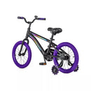 JETSON LIGHT RIDER 16" KIDS' LIGHT UP BIKE ADJUSTABLE HANDLEBAR - BLACK/PURPLE - Brand New
