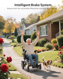 WALKFEEL 30 MILES RANGE ELECTRIC WHEELCHAIRS 500W ALL TERRAIN MOBILITY - BLACK - Like New