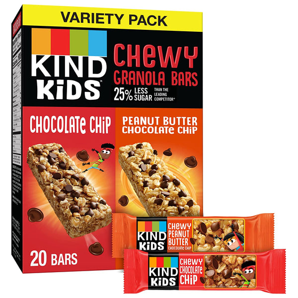 KIND KIDS Chewy Granola Bars, Chocolate Chip and Peanut Butter (20 Count) New