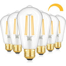 KONDRAS DIMMABLE LED BULBS 7W 850LUMENS 60W E26 ST58 Antique Light Bulbs 6-Pack - Like New