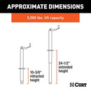 CURT 28250 A-Frame Trailer Jack, 5,000 lb Support, 14" Travel - Brand New
