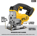 DEWALT 20V MAX XR Jig Saw 3,000 Blade Speed Motor Bare Tool DCS331B - Yellow - Like New