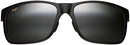 Maui Jim Sunglasses RED SANDS RECTANGULAR - MATTE BLACK/GRAY POLARIZED 59/17-140 - Like New