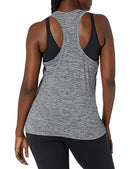 AMAZON ESSENTIALS WOMEN XS BLACK/DARK GRAY SPACE DYE (Set of 2) Tank Top - Brand New