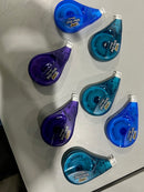 BIC WHITE OUT TAPE - 39.3 FEET EACH - PACK OF 7 - PURPLE/TEAL/BLUE - Brand New