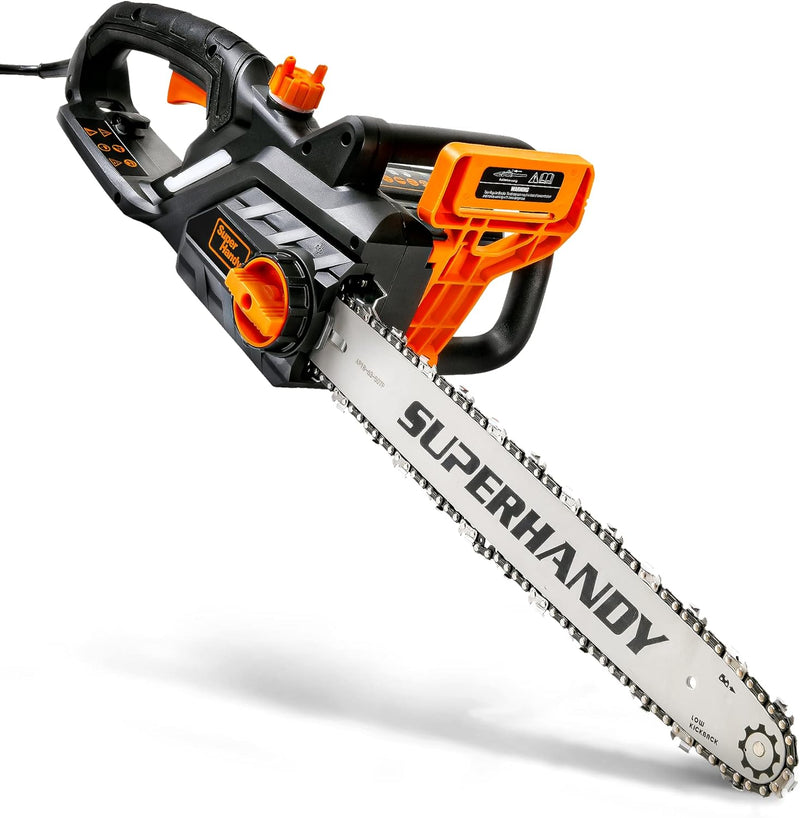 SuperHandy Chainsaw 18-Inch Corded Electric 120VAC 15Amp 1800W - BLACK/ORANGE Like New