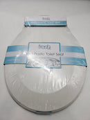 DREAM BATH HARD PLASTIC TOILET SEAT NON-SLIDE HINGES FIT 17" TOILET BOWLS WHITE - Like New