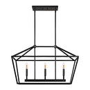MOTINI 3-Light Kitchen Island Lantern Pendant Chandelier Hanging Light Black - Brand New