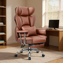 PRIMY HIGH BACK OFFICE CHAIR, BIG AND TALL PU LEATHER EXECUTIVE CHAIR - BROWN - Like New