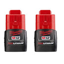 MILWAUKEE 48-11-2411 M12 REDLITHIUM 2 PACK - CP BAT - BLACK, RED - Brand New