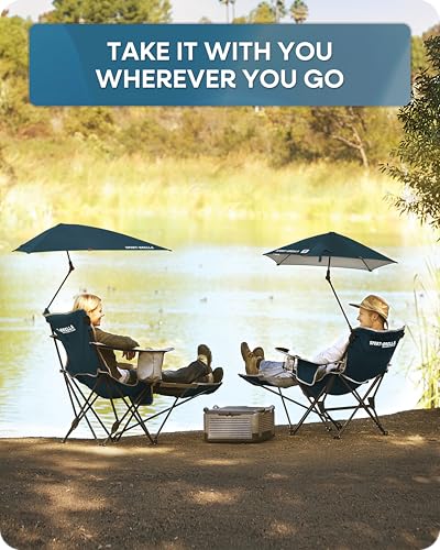 SPORT-BRELLA RECLINING BEACH CHAIR - DARK BLUE - Scratch & Dent