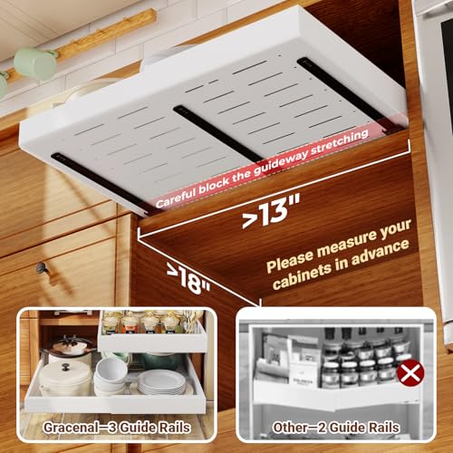 GRACENAL PULL OUT CABINET ORGANIZER KITCHEN ORGANIZERS AND STORAGE WHITE - Like New