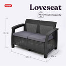 KETER CORFU 4 PIECE SET OUTDOOR PATIO GARDEN FURNITURE CUSHIONS 17197361 - GRAY - Like New