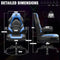 BESTGLORY GAMING CHAIR LEATHER HIGH-BACK OFFICE DESK GAMER COMPUTER CHAIR - BLUE - Like New