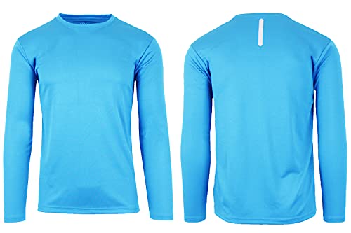 GALAXY BY HARVICE MEN'S LONG SLEEVE MOISTURE WICKING CREW NECK TEE MELANGE M - Brand New