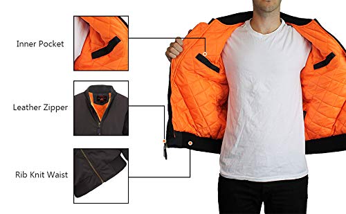 SP-2908CM/S GALAXY BY HARVIC SPIRE BY GALAXY MEN'S FLIGHT JACKET BLACK 3XL - Brand New