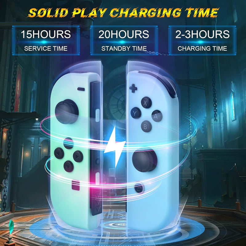 J-C PAD REPLACEMENT FOR SWITCH CONTROLLER WORK SWITCH/LITE/OLED - GREEN AND BLUE - Like New