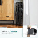 Yapamar Folding Chair 4-Pack, Leather Padded Chairs, B0FHWZM3H9 - Black - Like New