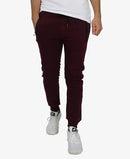 BLU ROCK MEN'S SLIM FIT FLEECE JOGGER SWEATPANTS - SIZE: MEN L - BURGUNDY - Brand New
