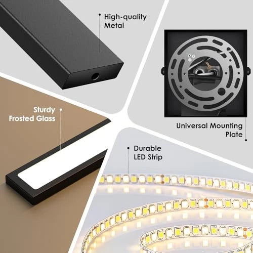 GENERIC 2-PACK LED OUTDOOR WALL SCONCES - BLACK - Like New