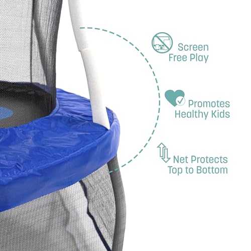 SKYWALKER TRAMPOLINES MINI TRAMPOLINE WITH ENCLOSURE NET - BLUE - Like New