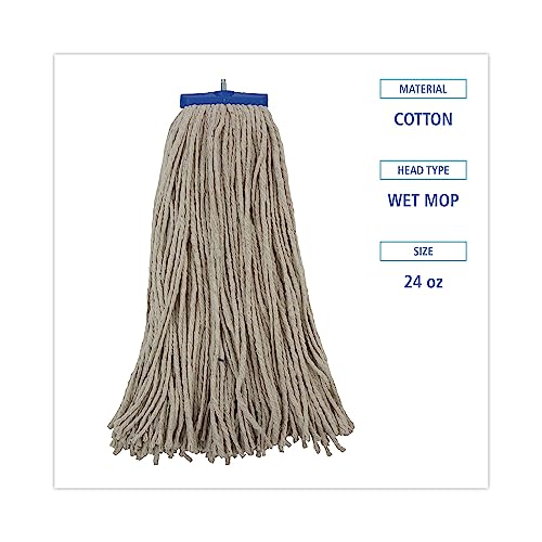 BOARDWALK 24OZ LIE FLAT CUT END MOP HEAD BWKCM22024 - WHITE - Like New