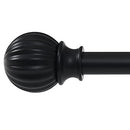 NICETOWN Drapery Curtain Rod Set with Classic Round Finials/Ball Caps - Black - Brand New