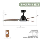 Simple Deluxe 44-inch Ceiling Fan with LED Light and Remote Control - Like New