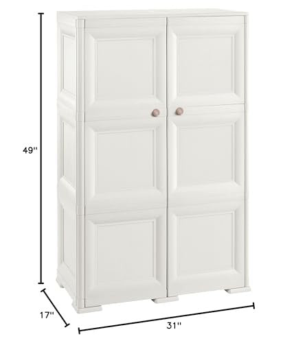 CLEVERMADE OMNIMODUS PLASTIC STORAGE CABINET WITH DOORS MEDIUM - CREAM - Like New