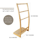 40" Bamboo Towel Rack Stand Quilt Rack Stand or Blanket Rack - B08X3ZML9T - Brand New