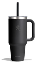 HYDRO FLASK TRAVEL TUMBLER WITH HANDLE CLEAR LID WITH STRAW STAINLESS STEEL - Like New