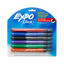 EXPO CLICK DRY ERASE MARKER ASSORTED FINE - 6 COUNT - BLUE/WHITE - Like New