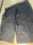 BLUE ICE MEN'S SLIM FIT STRETCH BELTED CARGO SHORTS - SIZE: MEN 42 - NAVY - Brand New
