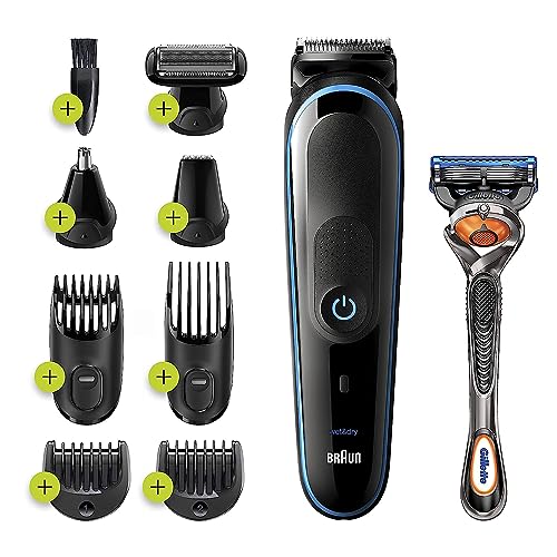 BRAUN HAIR CLIPPERS FOR MEN 9-IN-1 BEARD, EAR AND NOSE TRIMMER HC-0630 - BLUE - Like New