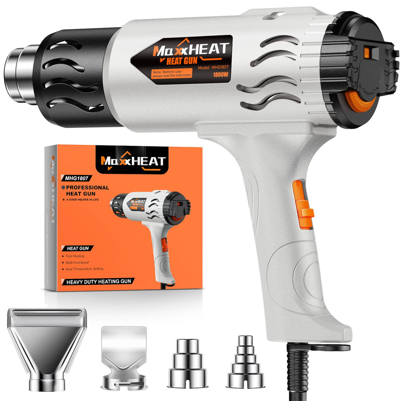 MAXXHEAT HEAT GUN - COOL MODE 100℉~1200℉ WITH DUAL FUSES HOT AIR GUN - ORANGE - Like New