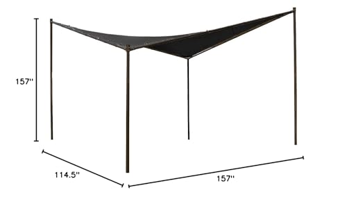 COOLAROO 99% UV BLOCK MODERN BUTTERFLY GAZEBO FRAME 13'1" X 13'1" - CHARCOAL - Like New