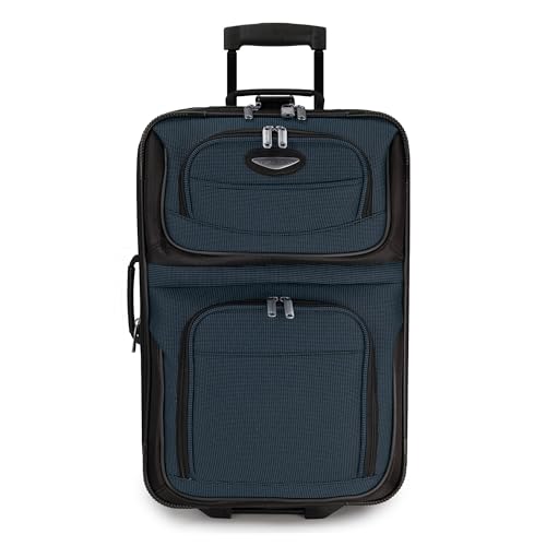 Travel Select Amsterdam Expandable Rolling Upright Luggage, Navy, 2-Piece Set - Brand New